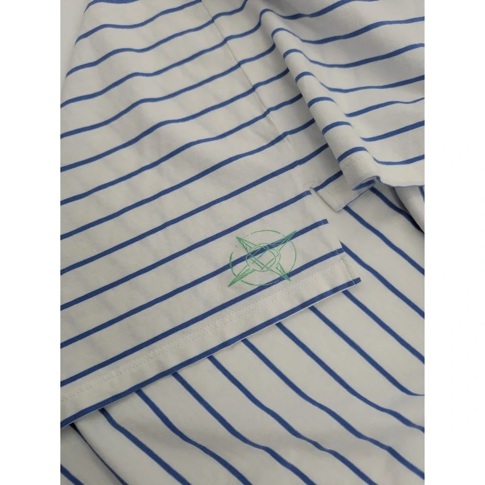 B Draddy Polo Mens XLarge White Stripe Golf‎ Edgewood Valley Country Club